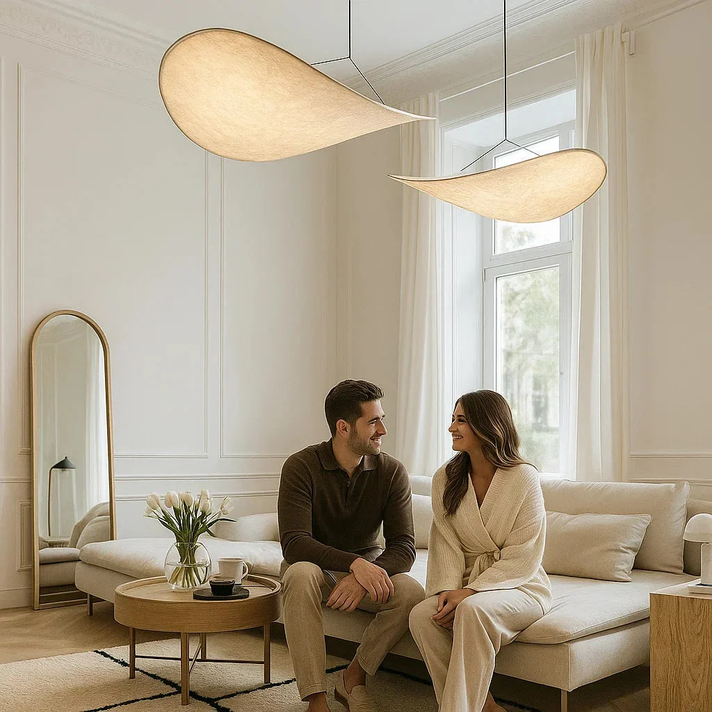 Oslo Ceiling Lamp – Silk Pendant Light with Remote Control - Afbeelding 2