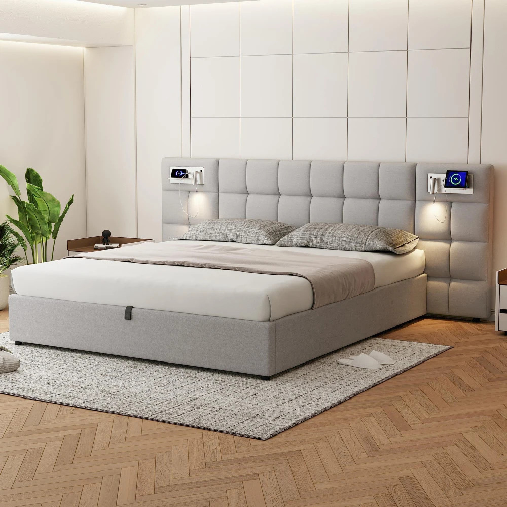 Taastrup Double Bed 180x200 cm with Storage, LED Lighting, and USB-C - Image 5