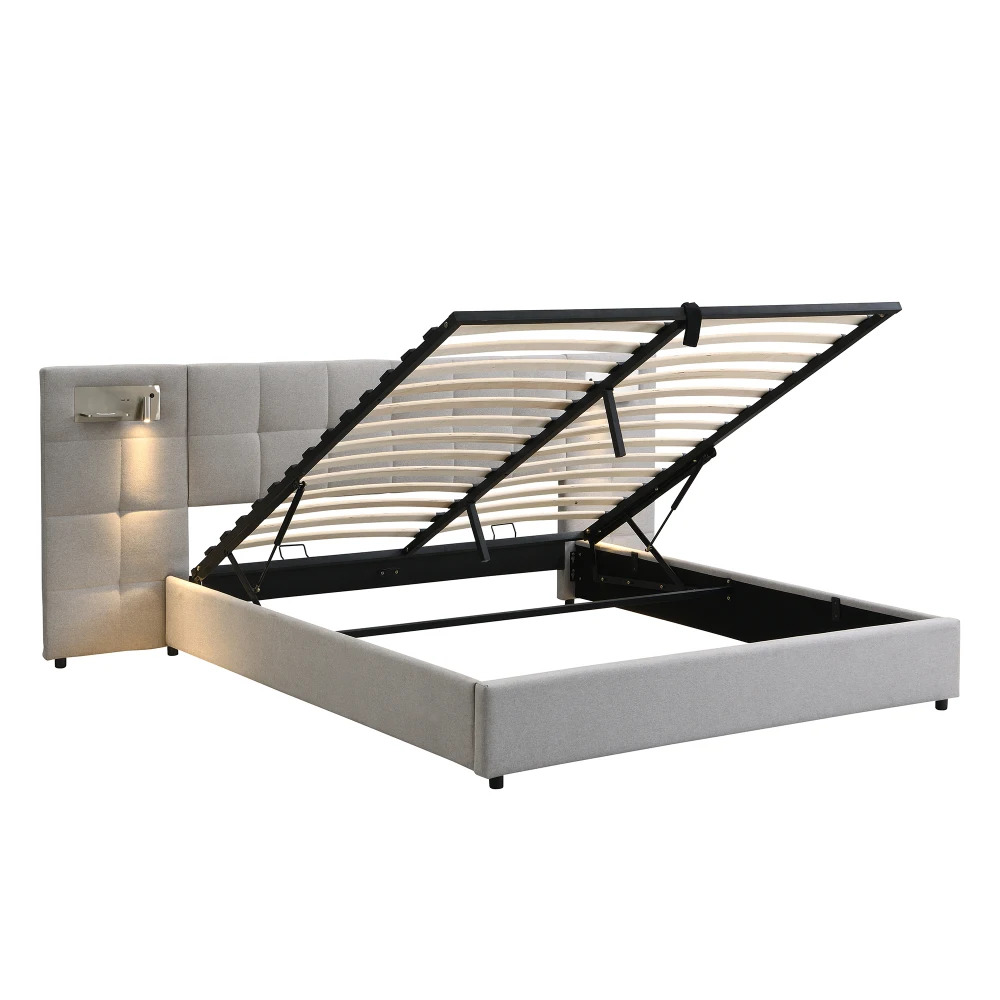 Taastrup Double Bed 180x200 cm with Storage, LED Lighting, and USB-C - Image 7