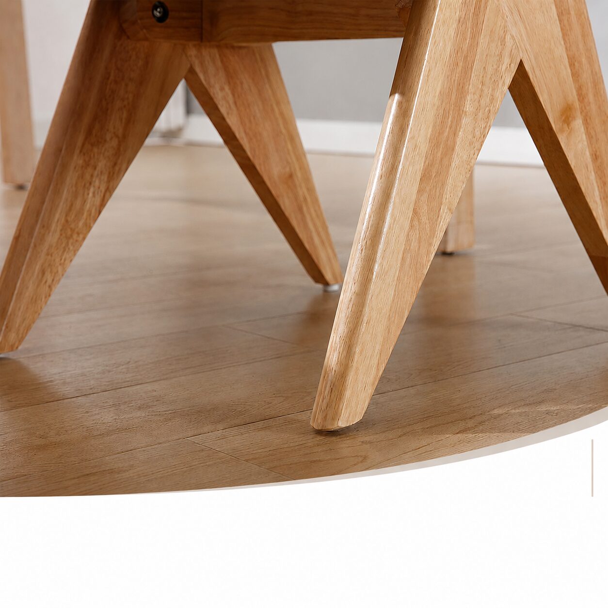 Skanör Dining Chairs, Beige Chenille with Solid Wooden Legs - Set of 2 - Image 4