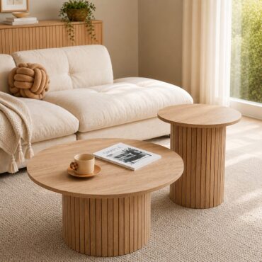 Solna Coffee Table Set β Scandinavian Design, Natural Finish