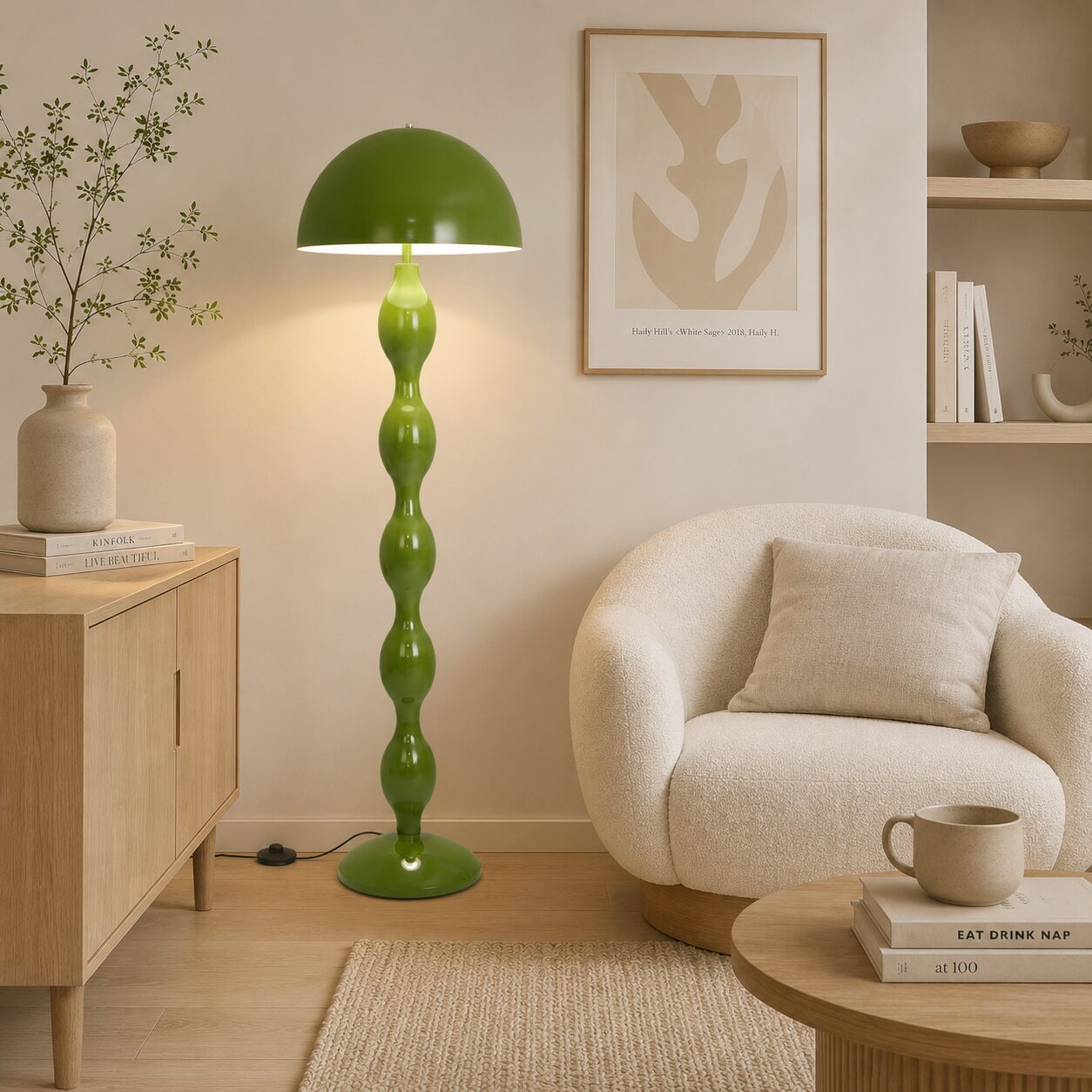 Halden Floor Lamp – Scandinavian Mushroom Floor Lamp - Image 2