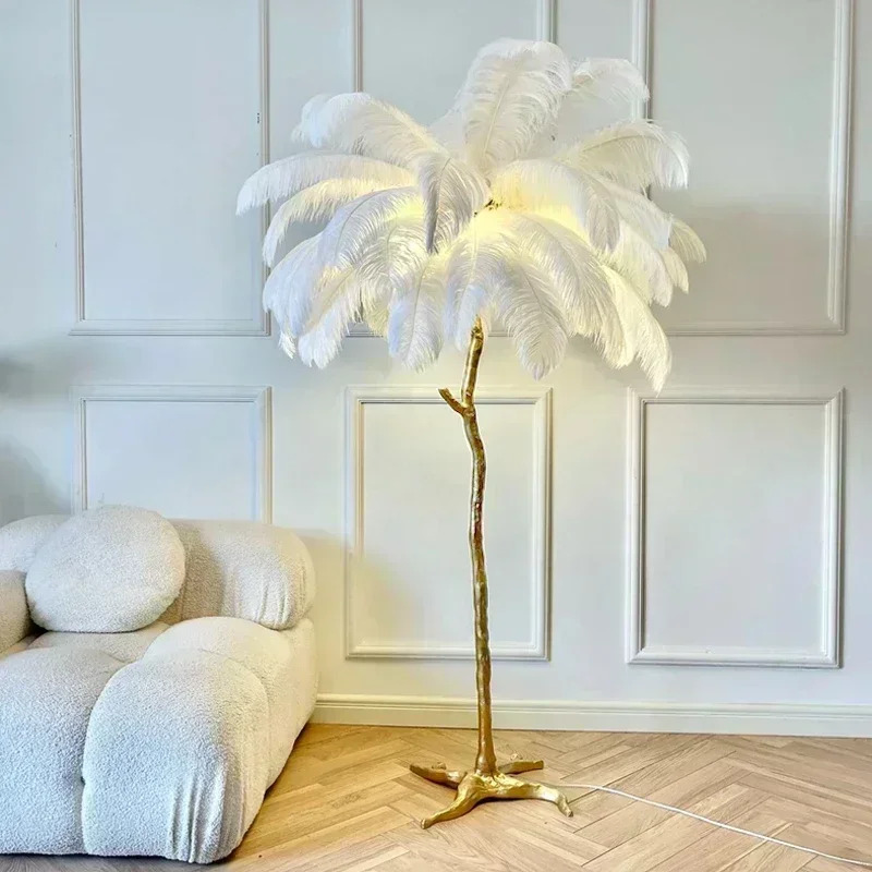 Amèlie Vloerlamp 170 cm – Veerlamp met Koperen Basis