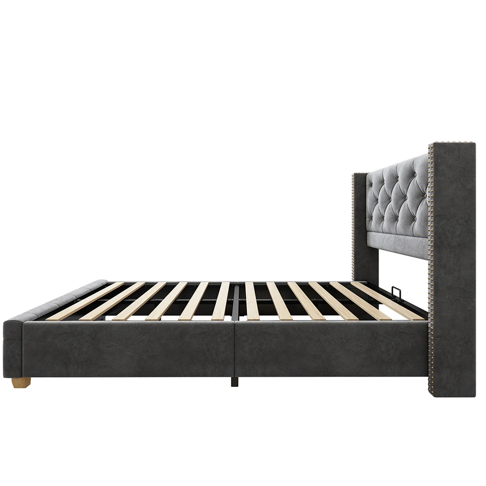 Odense Eenpersoonsbed 90x200 cm – Velours met Stevig Frame - Afbeelding 3