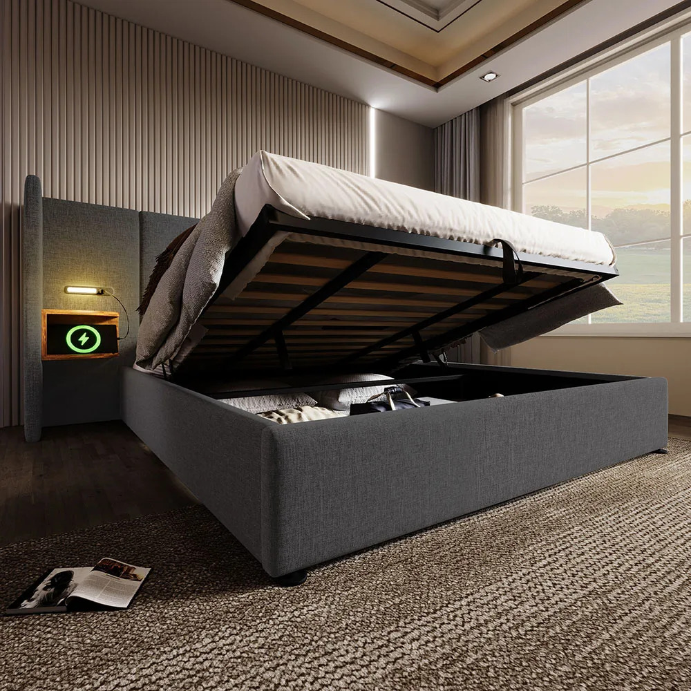 Taastrup Tweepersoonsbed 180x200 cm met Opbergruimte, LED-Verlichting en USB-C - Afbeelding 6