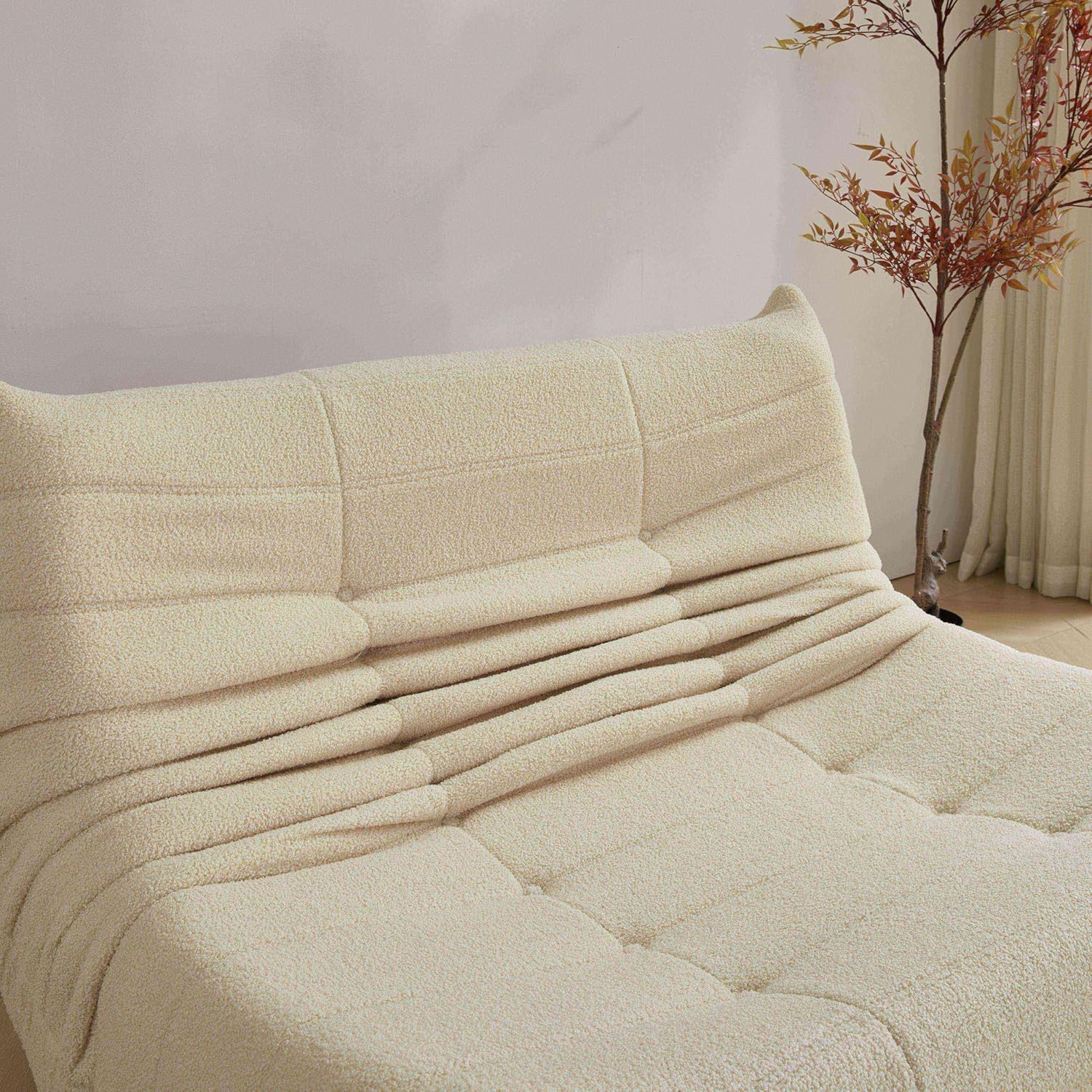 Stavanger 2-Seater Sofa – Beige Bouclé, Scandinavian Comfort - Afbeelding 3