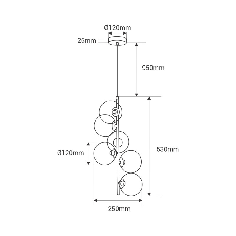 Boden – Modern Pendant Lamp with Glass Spheres - Afbeelding 4