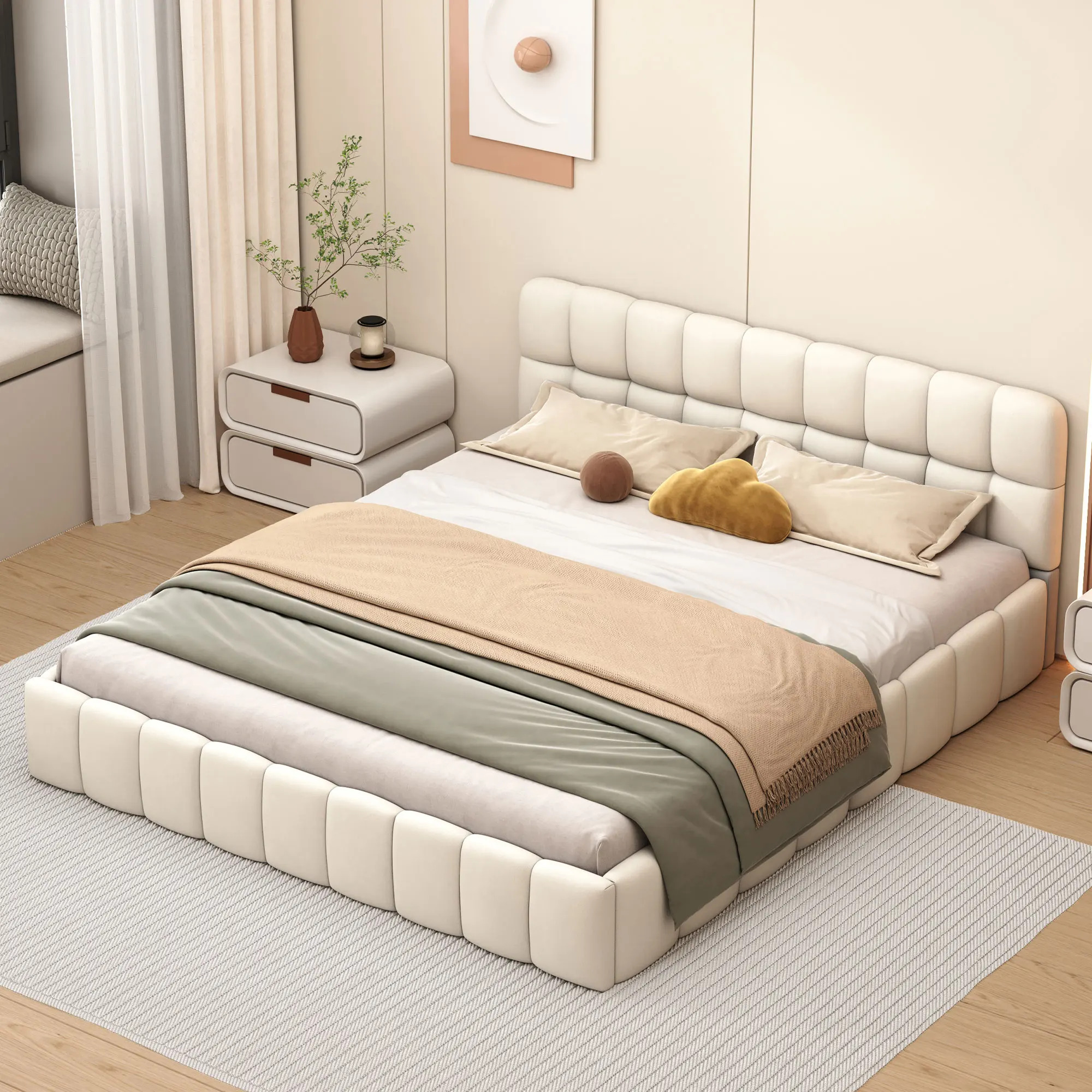 Holmestrand 140×200 cm Bed in Beige - Afbeelding 3