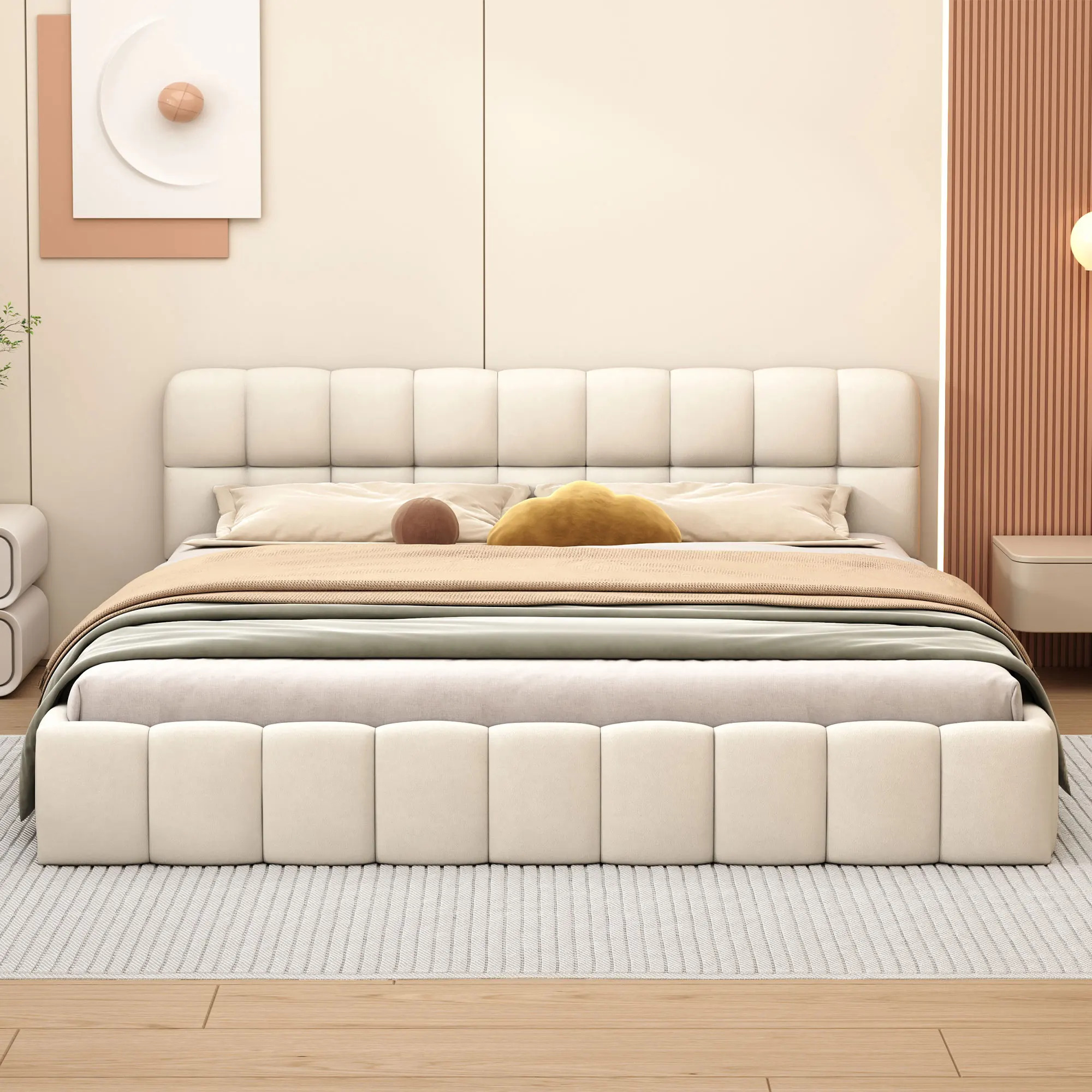 Holmestrand 140×200 cm Bed in Beige - Afbeelding 2