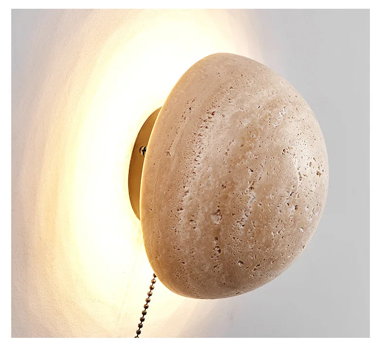 Gjøvik – Nordische Natuurlijke Travertin Wandlamp - Afbeelding 5