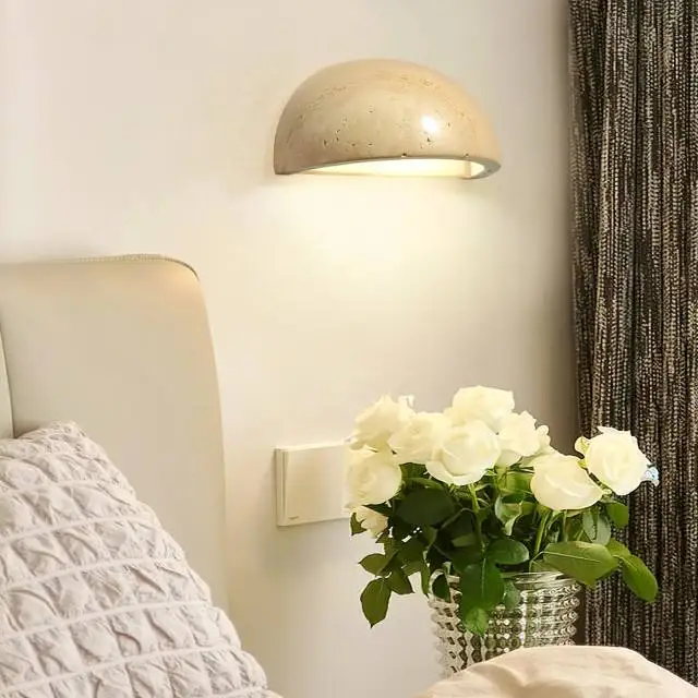 Kjerstad – Travertine Half-Moon Wall Lamp - Afbeelding 3