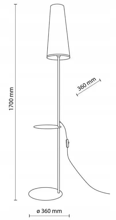 Bodø Vloerlamp 170×36 cm – Zwart Slank Modern met Kap - Afbeelding 6