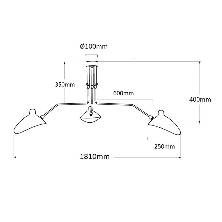 Helsingborg – Scandinavische 3-armige Plafondlamp - Afbeelding 4