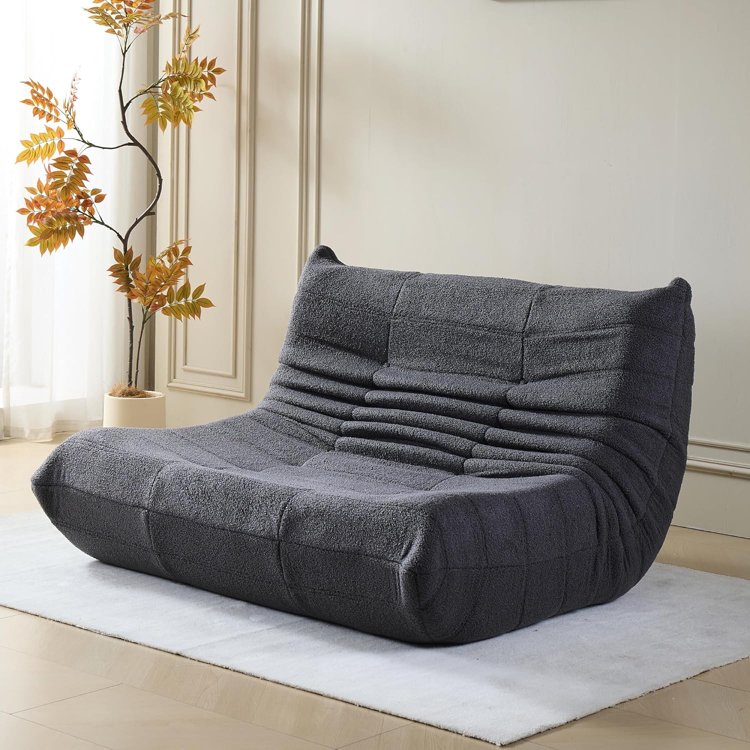Stavanger 2-Seater Sofa – Grey Bouclé, Scandinavian Comfort - Afbeelding 2