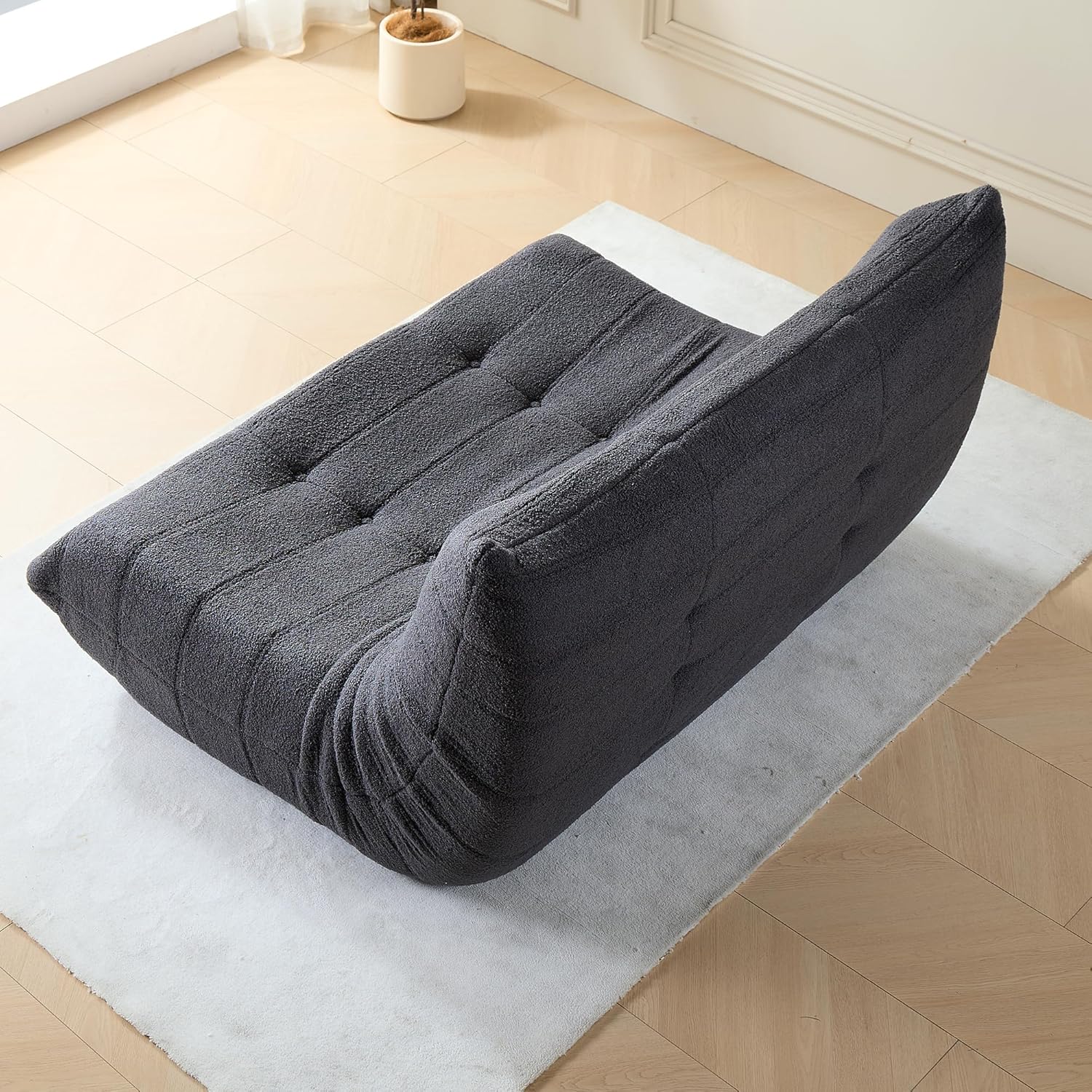 Stavanger 2-Seater Sofa – Grey Bouclé, Scandinavian Comfort - Afbeelding 3