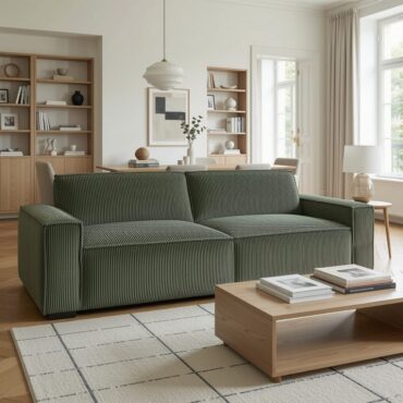 Laholm β 3-Seater Ribbed Velvet Sofa Bed