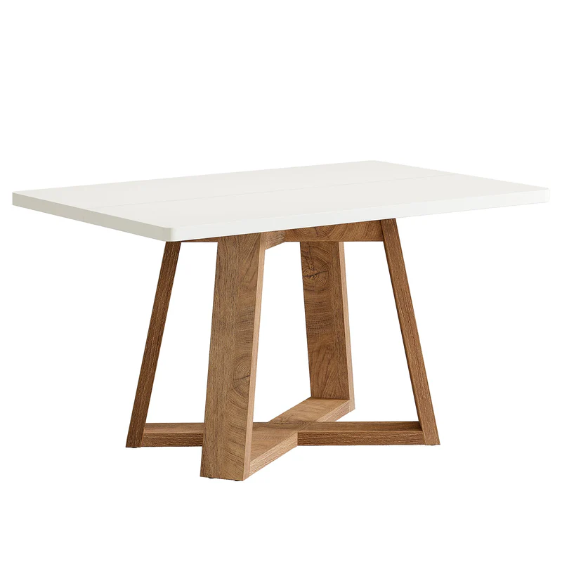 Linköping Dining Table – White & Natural Wood - Image 4