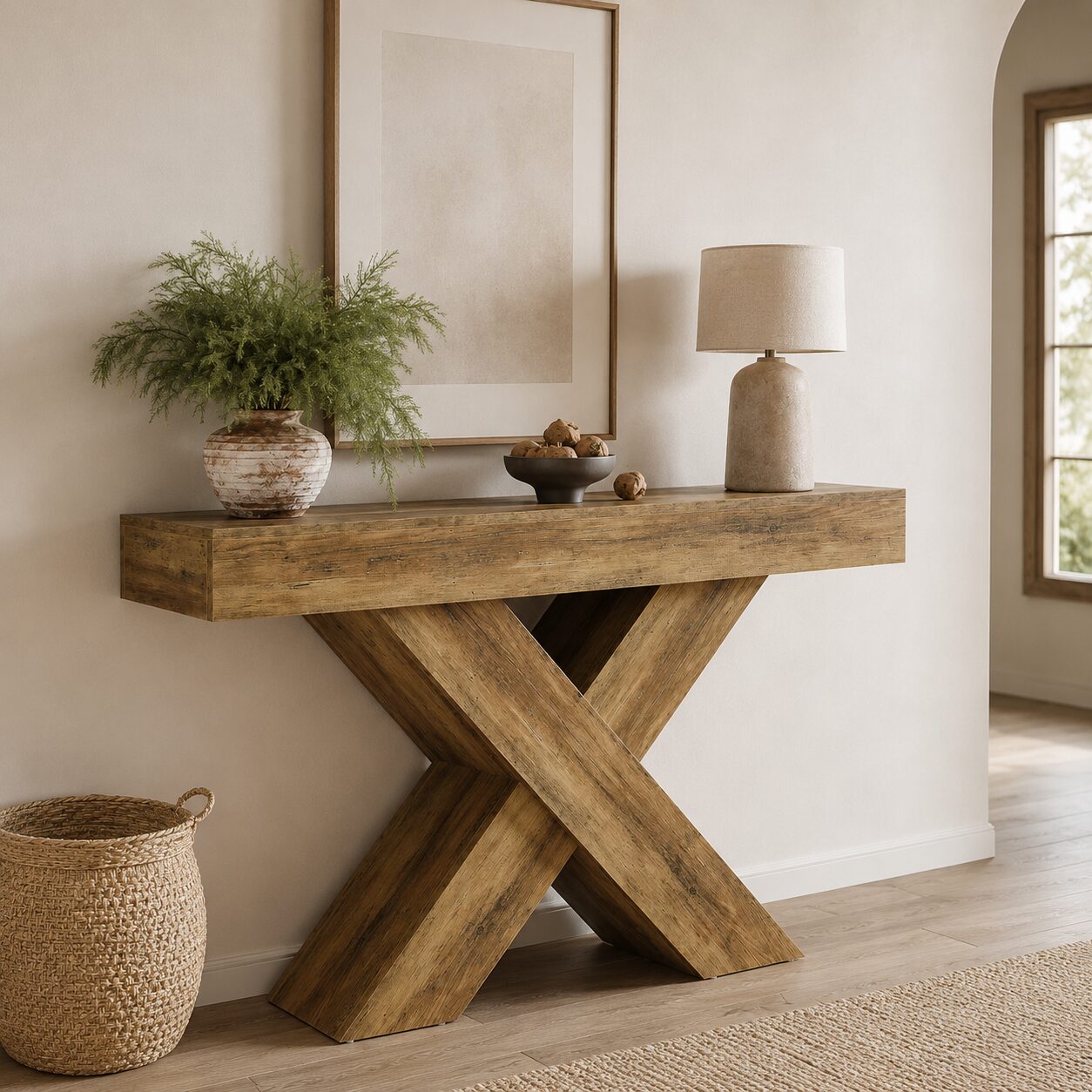 Mariefred Console Table – Rustic Wood Finish - Image 4