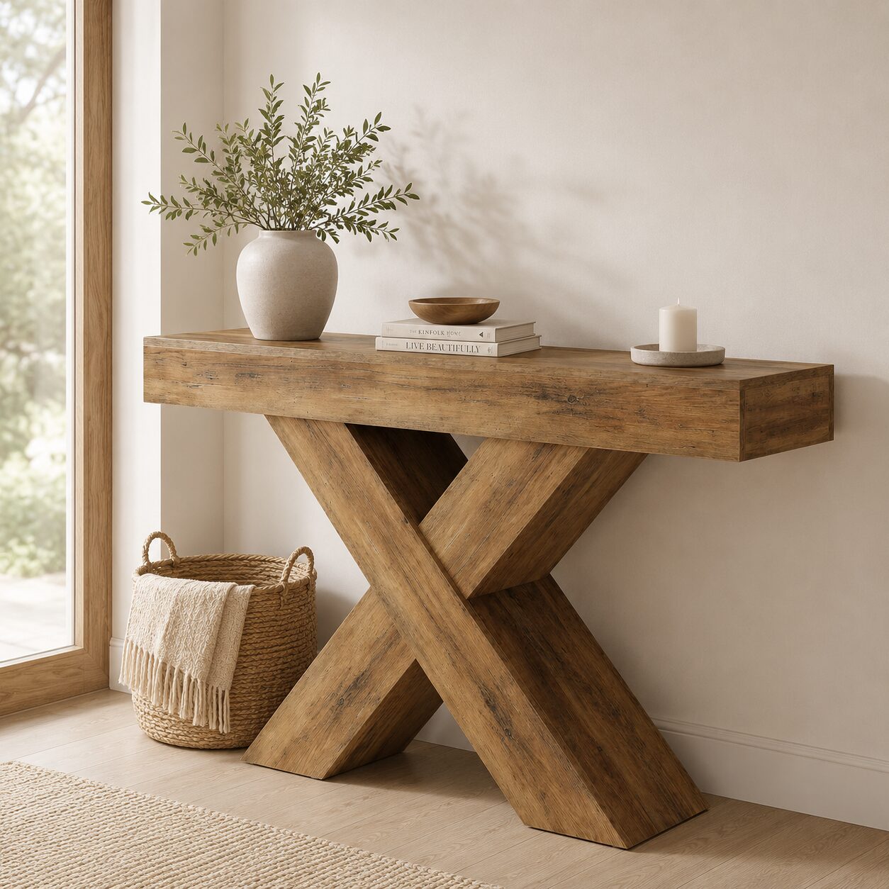 Mariefred Console Table – Rustic Wood Finish