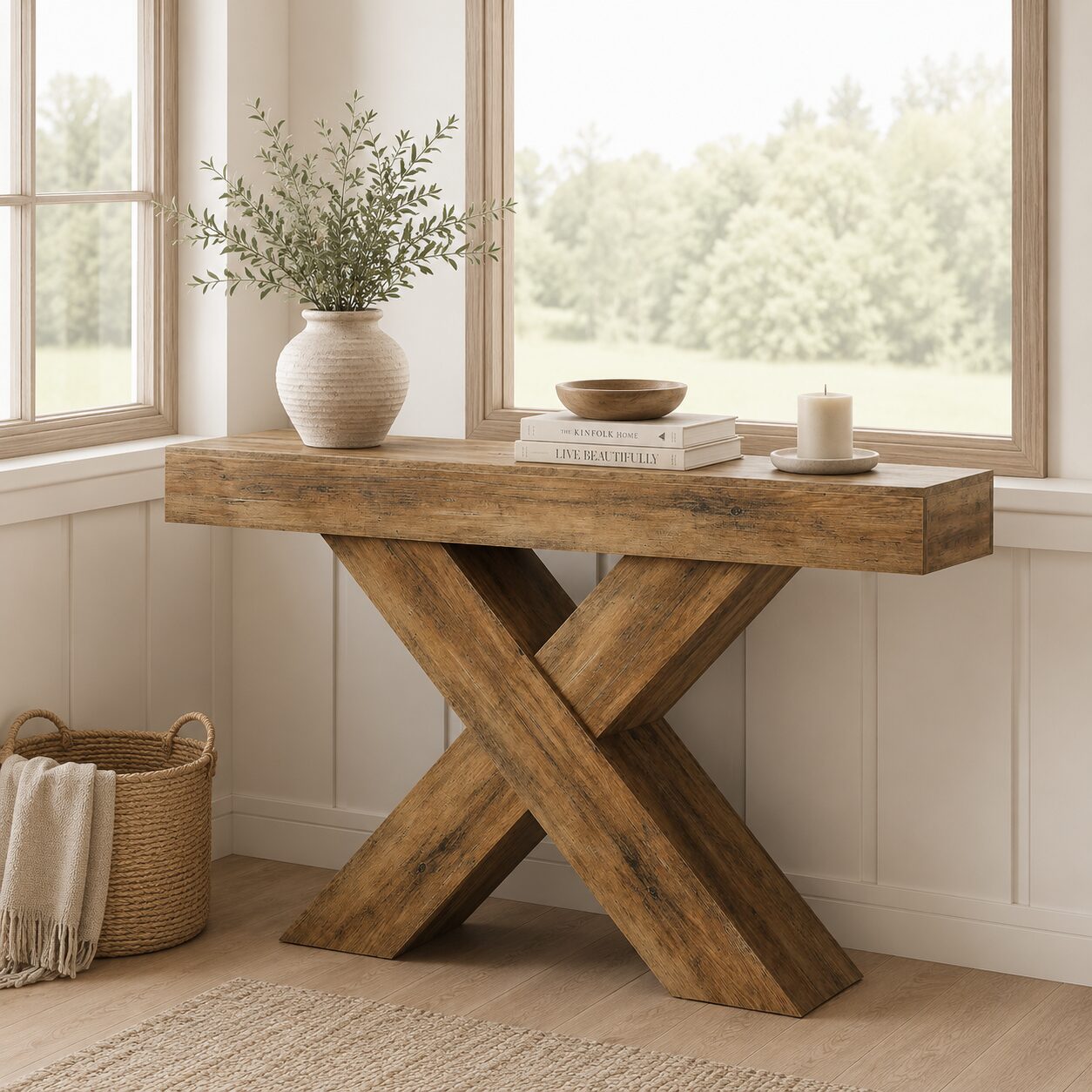 Mariefred Console Table – Rustic Wood Finish - Image 3