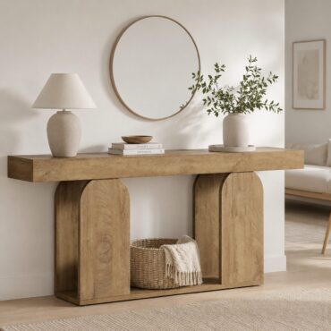 Kristiansand Console Table – Rustic Wood Finish