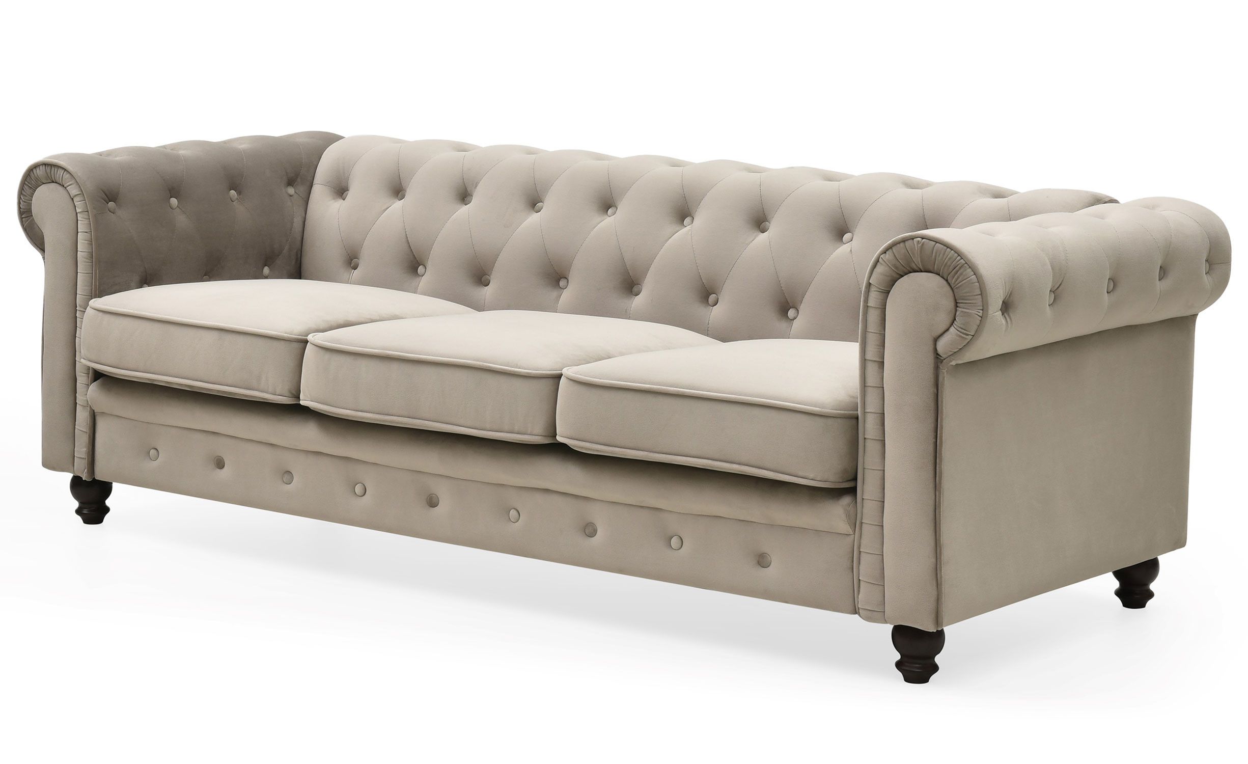 Lidingö - Luxury Chesterfield Velvet 3-Seater Sofa - Image 3