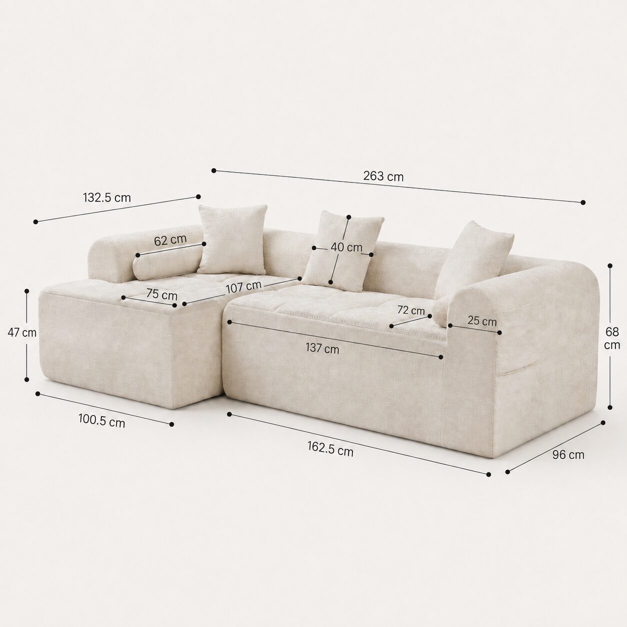 Vordingborg Modular Chenille Sofa - Image 8