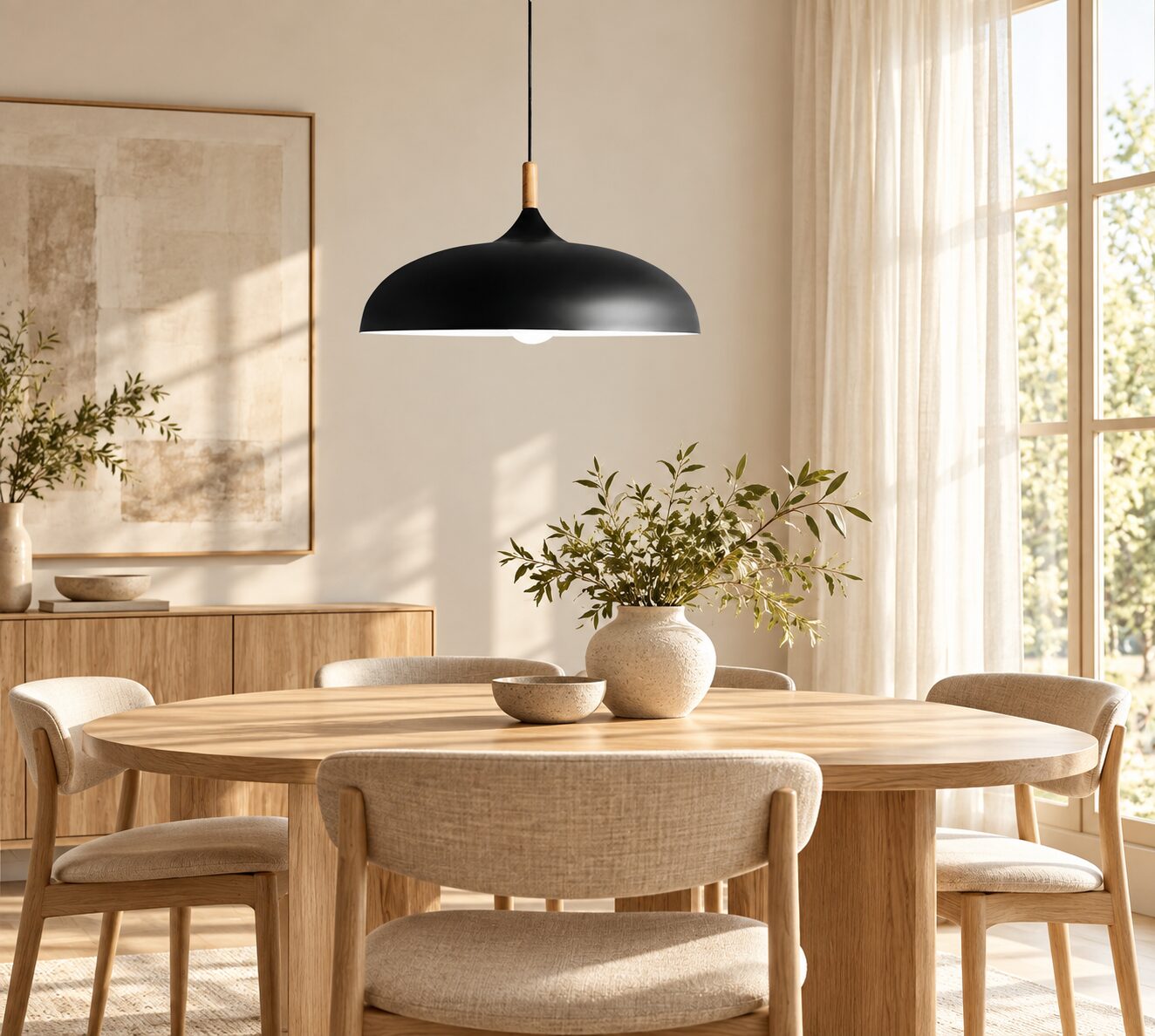 Kumla Pendant Lamp – Scandinavian Aluminium & Wood Design - Image 6