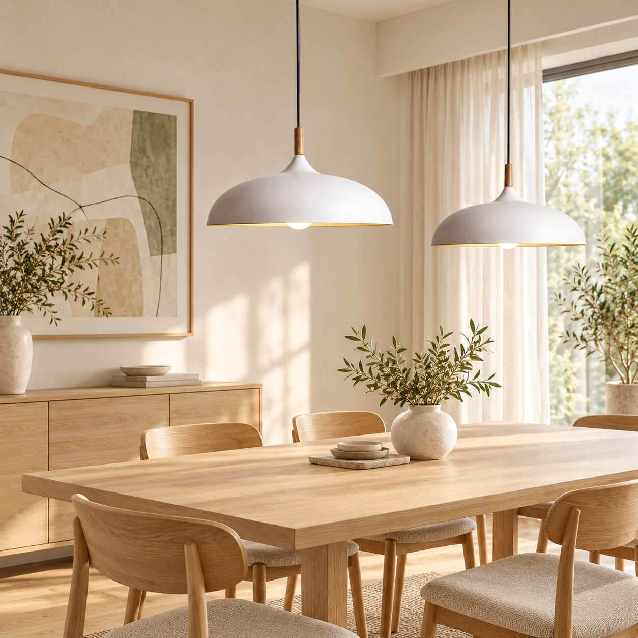 Kumla Pendant Lamp – Scandinavian Aluminium & Wood Design - Image 2