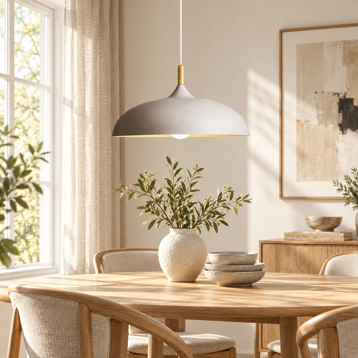 Kumla Pendant Lamp – Scandinavian Aluminium & Wood Design - Image 4