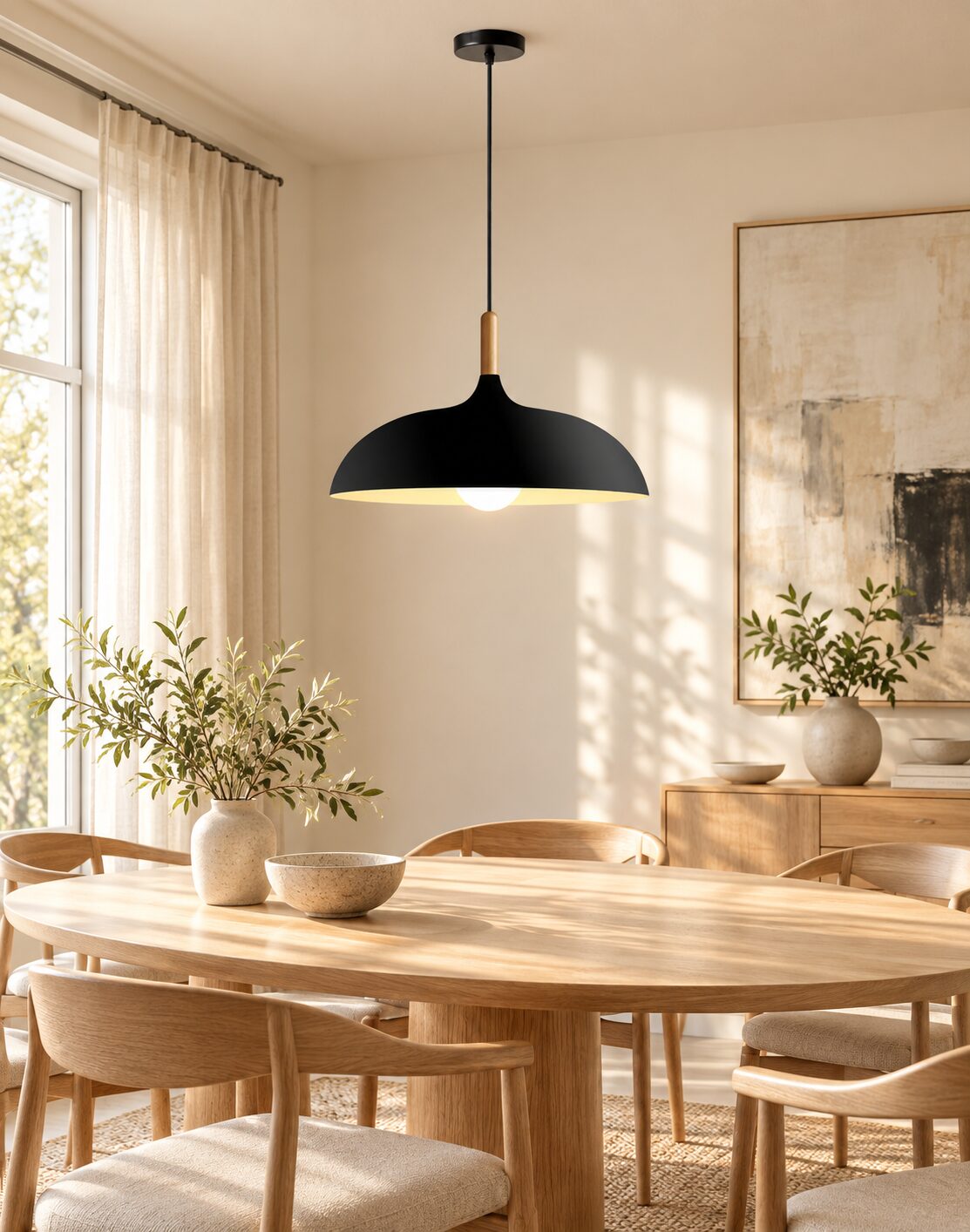Kumla Pendant Lamp – Scandinavian Aluminium & Wood Design - Image 7