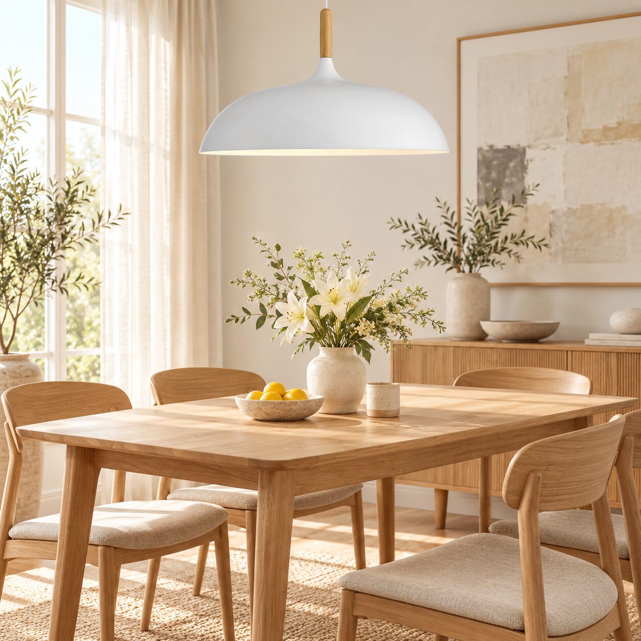 Kumla Pendant Lamp – Scandinavian Aluminium & Wood Design - Image 3