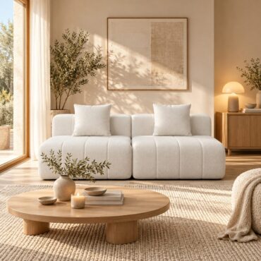 Mariefred Modular Sofa – Scandinavian Chenille Design