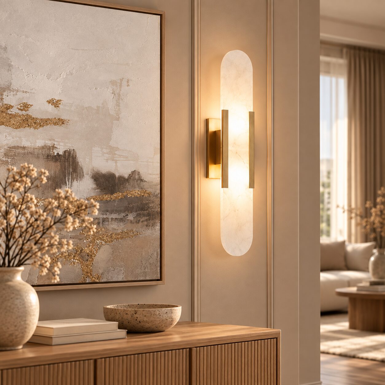 Svenborg Wall Lamp – Scandinavian Marble & Metal Design - Image 6