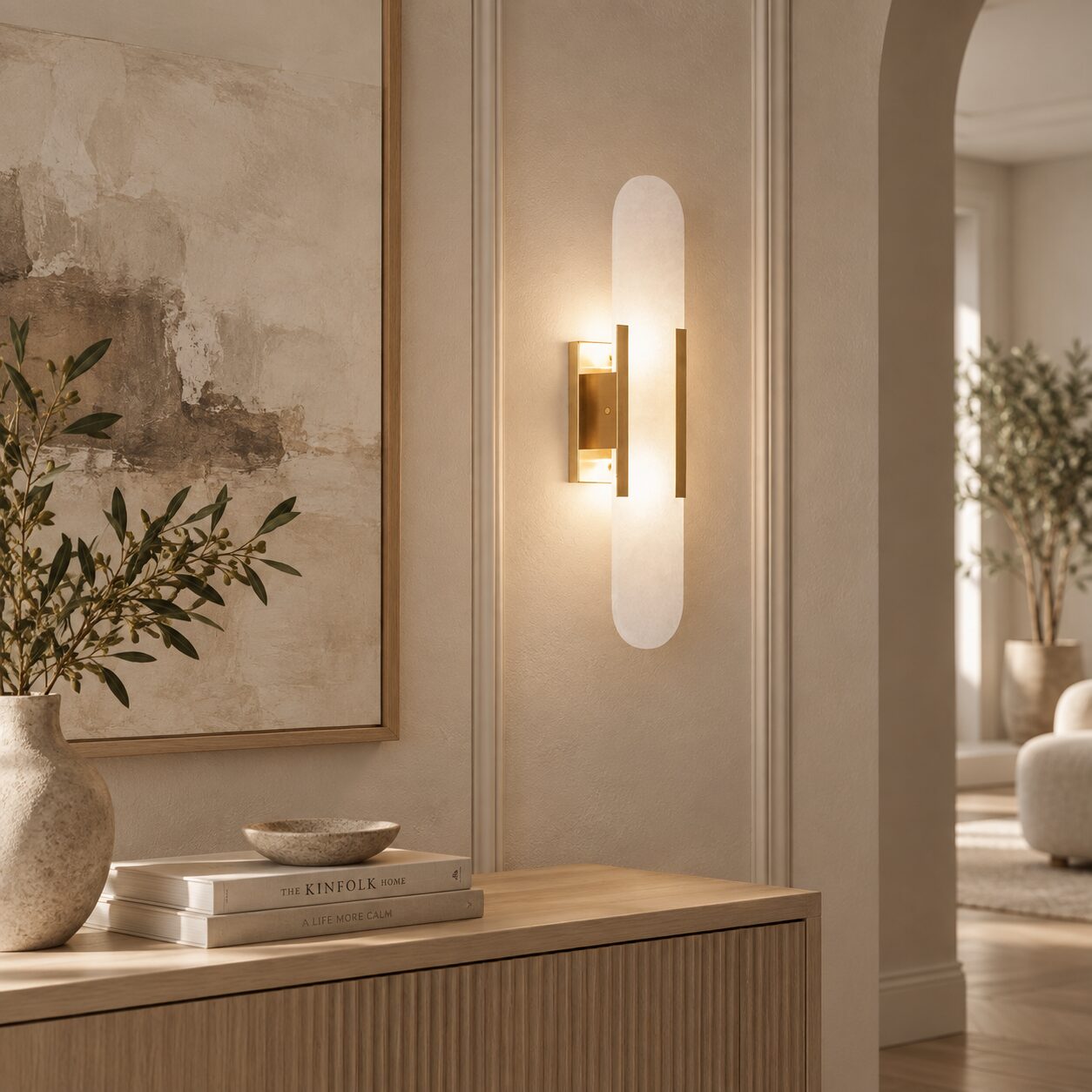 Svenborg Wall Lamp – Scandinavian Marble & Metal Design - Image 2