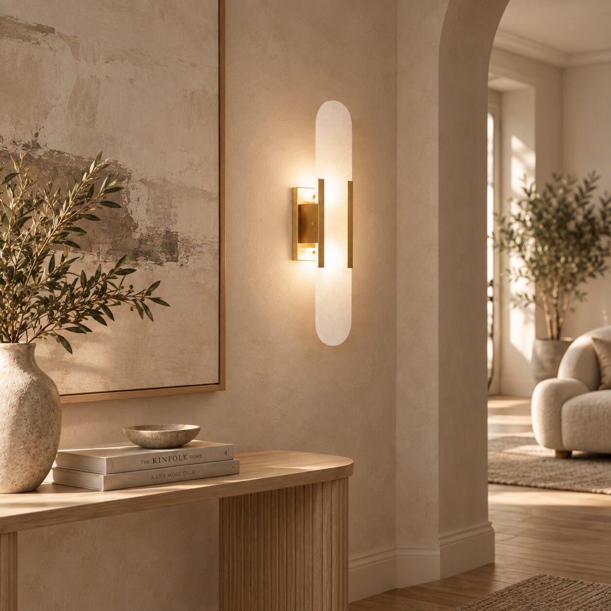 Svenborg Wall Lamp – Scandinavian Marble & Metal Design - Image 3
