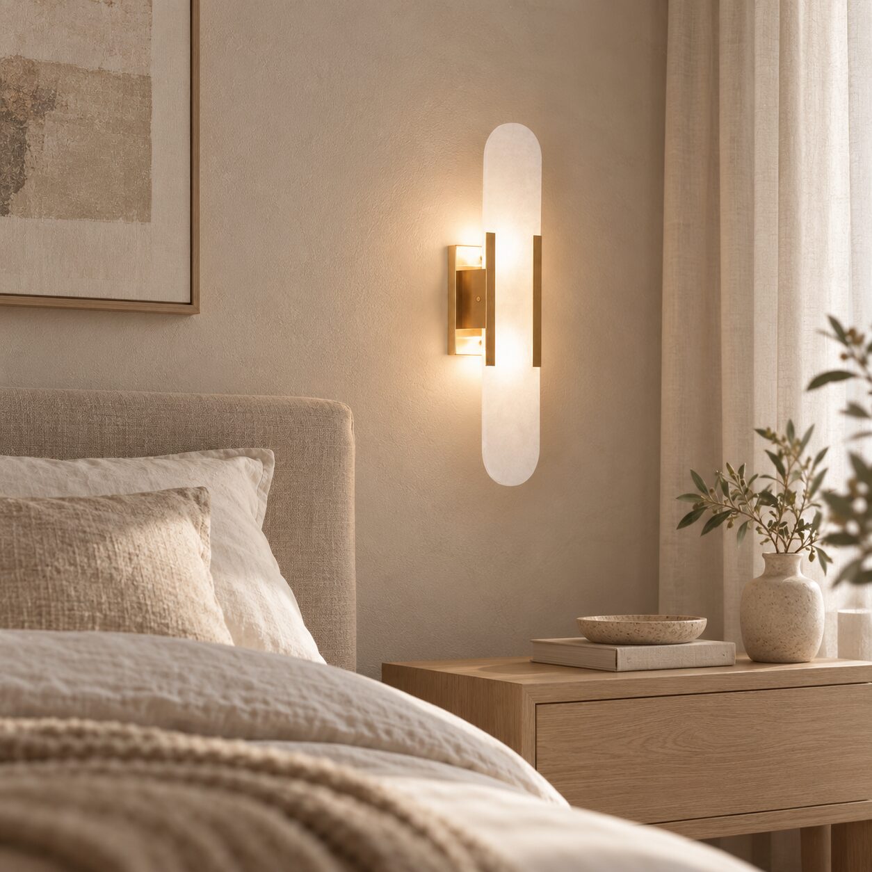 Svenborg Wall Lamp – Scandinavian Marble & Metal Design - Image 4